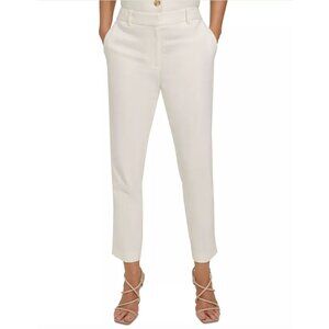 DKNY White‎ Crop Capri Ankle Pants Slacks Size 6 Pockets Office Cropped Cotton